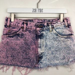 Levi's 550 Vintage Two-tone Tie-dye Denim Jean Skirt